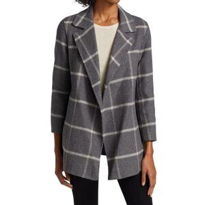 Theory Clairene Woolten Wool Cashmere Check Coat